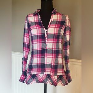 Flannel print top